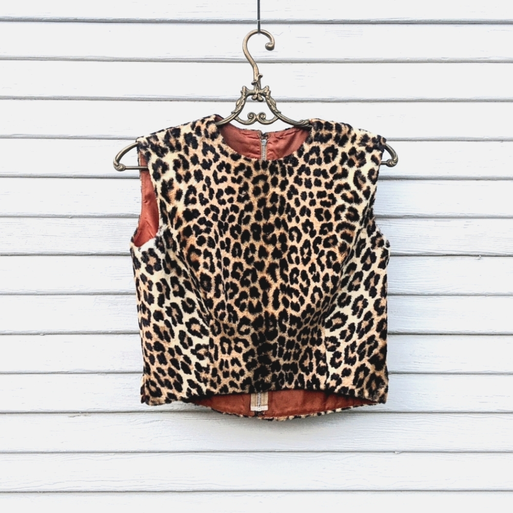 Faux leopard skin vintage bodice